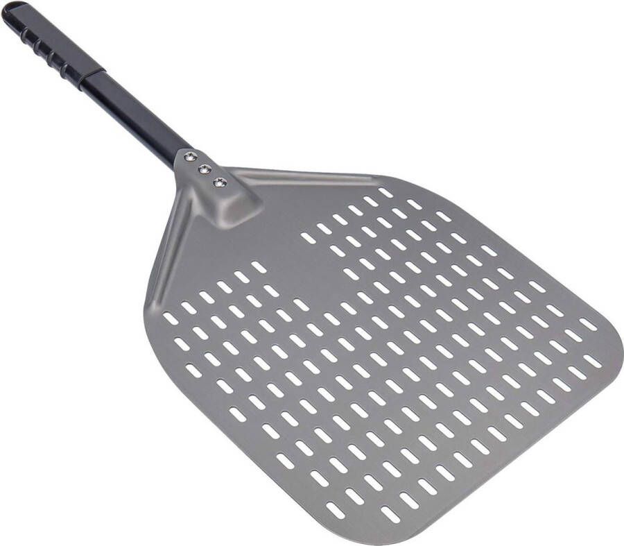 Geperforeerde pizzaschil 305 cm Hard geanodiseerd aluminium Professionele rechthoekige pizzaoven schil met handvat Bakkersgereedschap