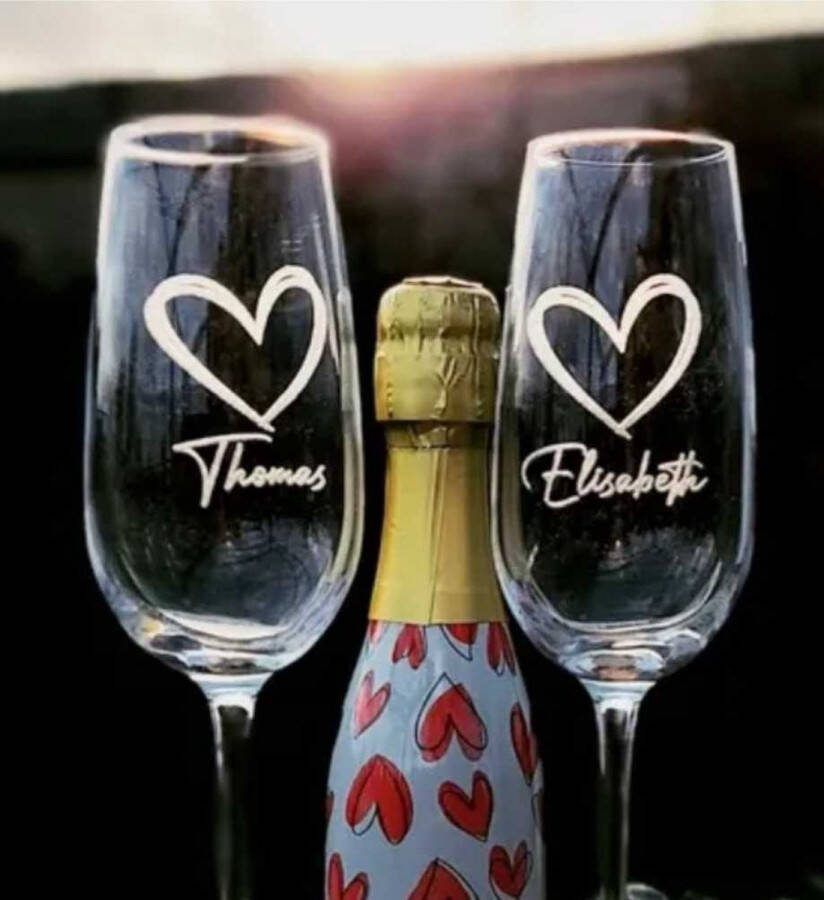 Gepersonaliseerd champagneglas cavaglas per stuk Just&June