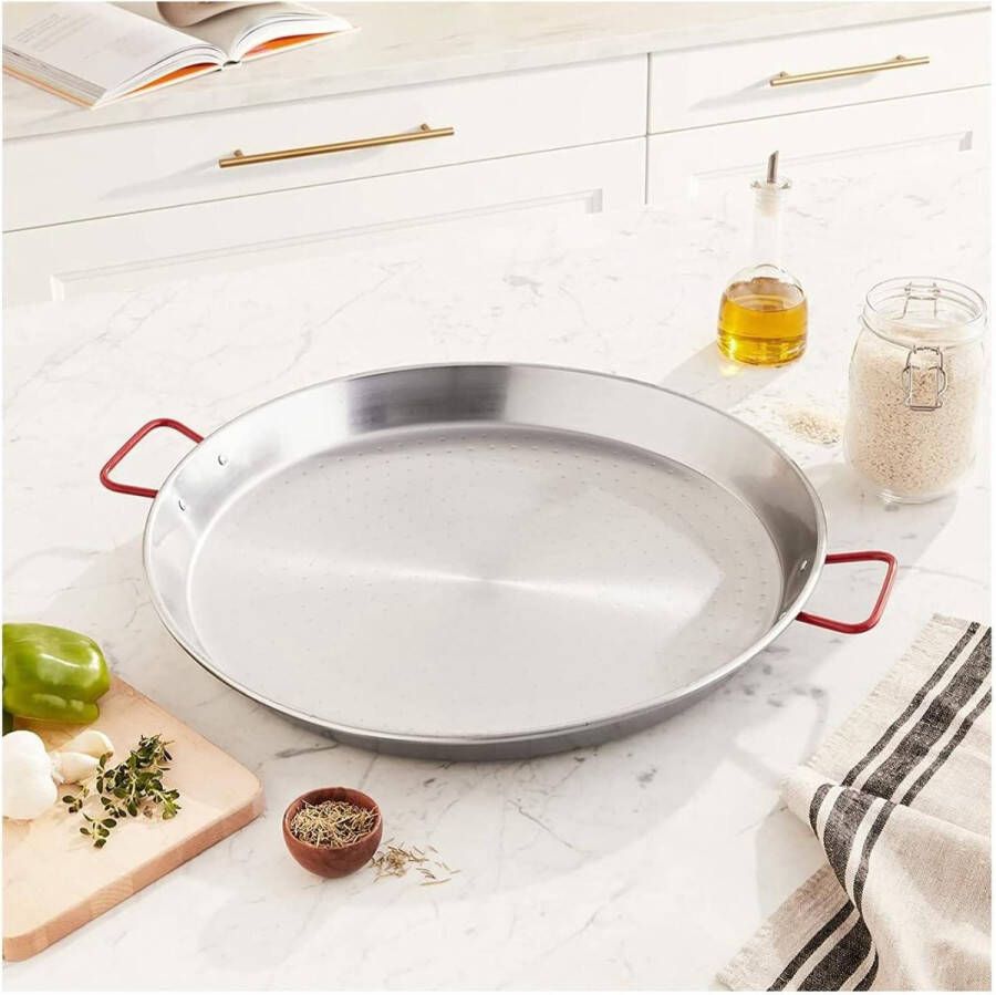 Gepolijst Staal Paella Pan 50cm La Ideal