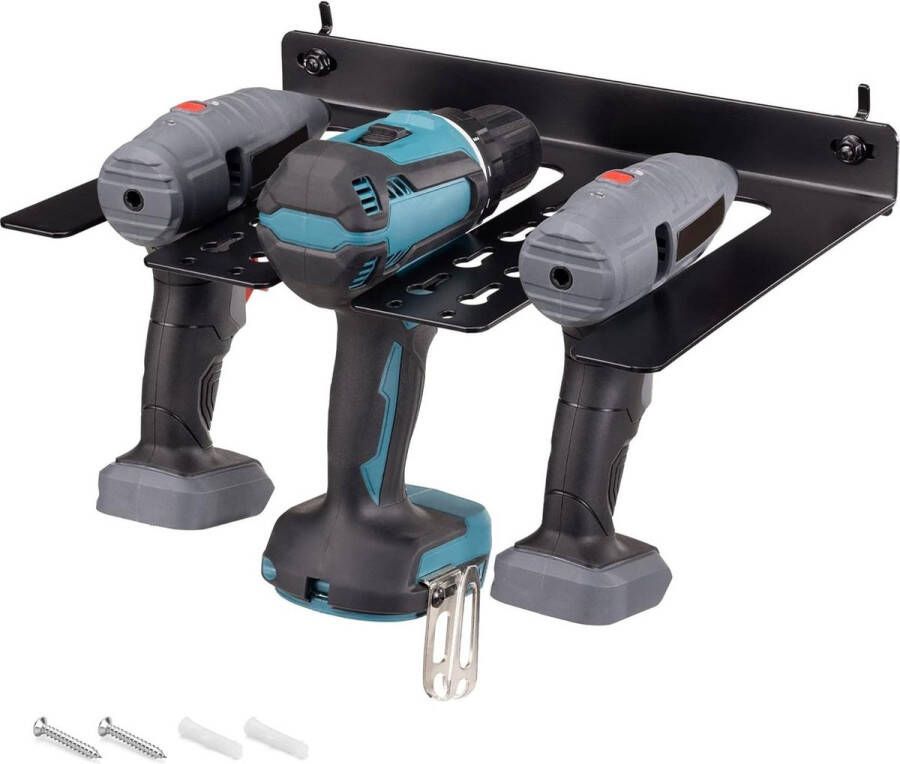 Gereedschapshouder voor de werkplaats Ophangsysteem voor 3 boormachines Organizer voor gereedschap Pegboards Opbergrek voor garages