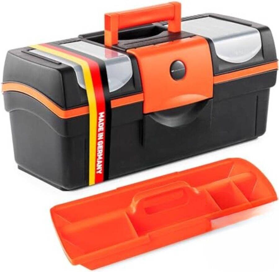 Gereedschapskist Leeg Gereedschapskoffer Leeg Gereedschapskoffer 55x24x25cm Zwart|Oranje
