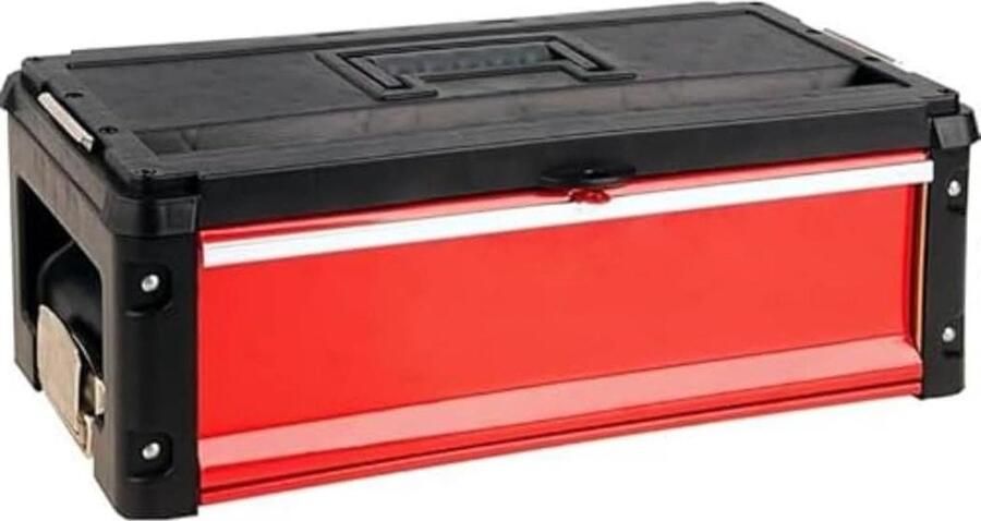 Gereedschapskist zwart rood YT-09108 met uitneembare bak