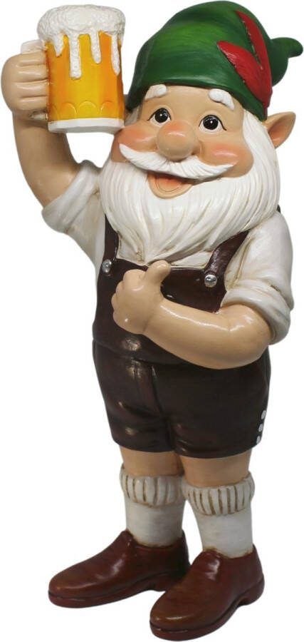 Gerhard Gardner Tuinkabouter in lederhosen 30cm hoog hars handgeschilderd