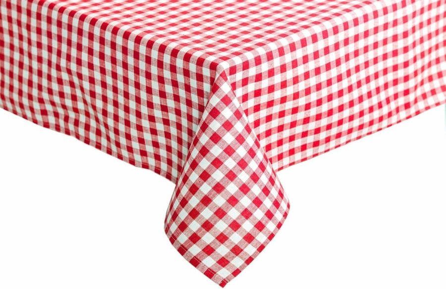 Geruite tafelkleden keuze uit kleur en afmetingen 100% katoen 130 x 240 cm rood-wit geruit