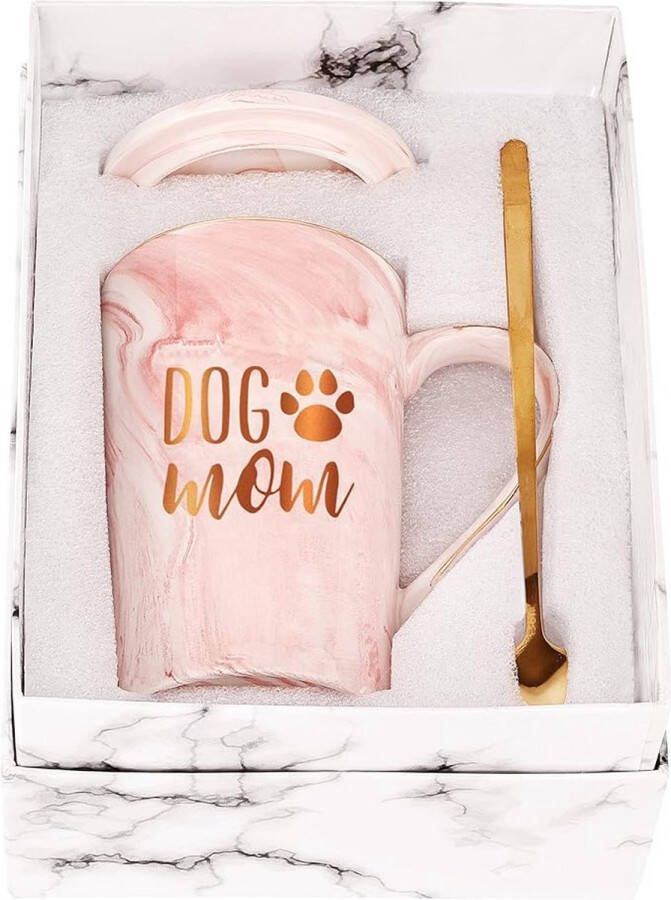 Geschenken voor Hond Moeder dog mom een Mok Keramiek WARM CADEAUVERPAKKINGONTWERP 400ml kleur Roze