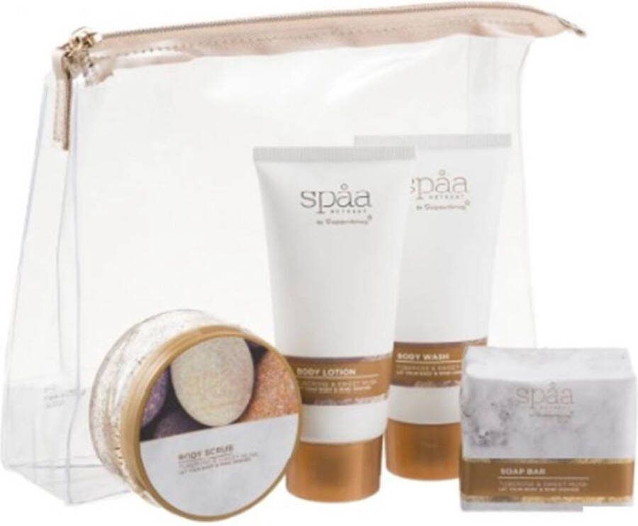 Geschenkset moeder vrouw vriendin. Toilettas met body lotion body wash body scrub zeepblok