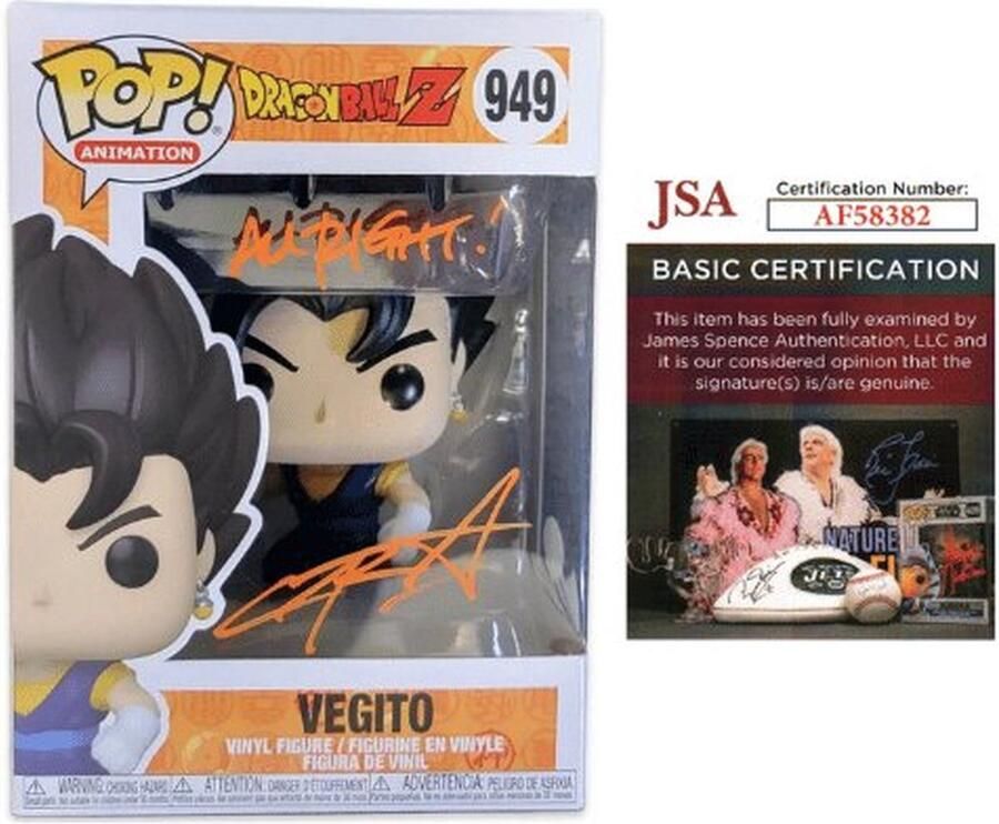 Gesigneerde Funko Pop! Dragon Ball Z Vegito #949 (Signed by Christopher Sabat)