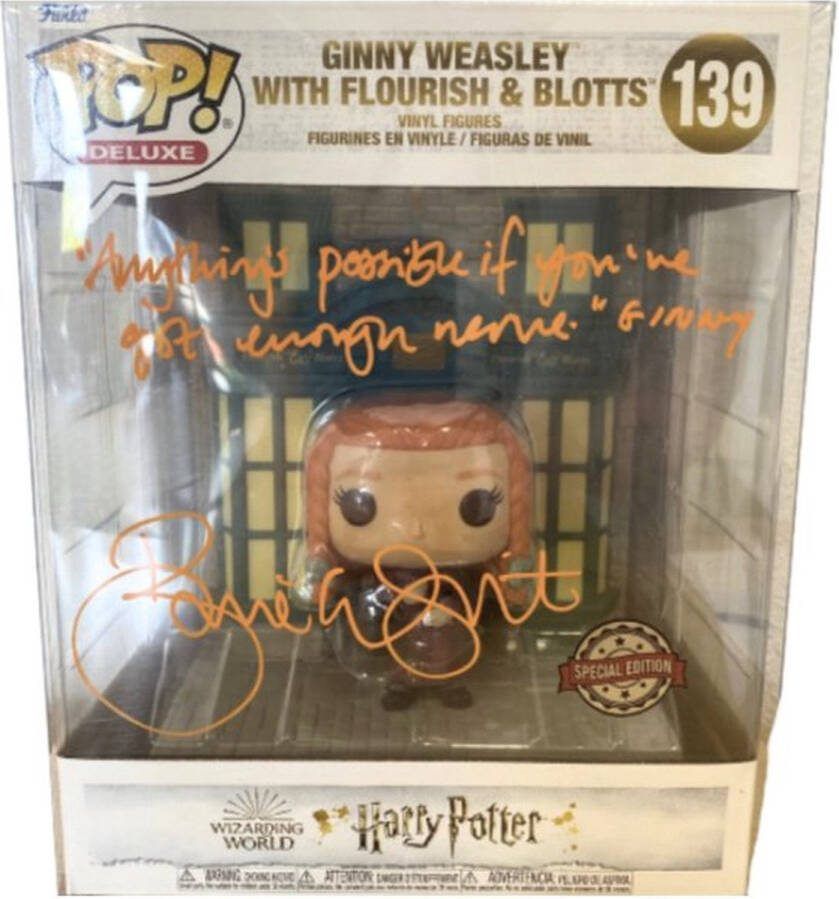 Gesigneerde Funko Pop! Ginny Weasley with Flourish & Blotts #139 by Bonnie Wright + Quote