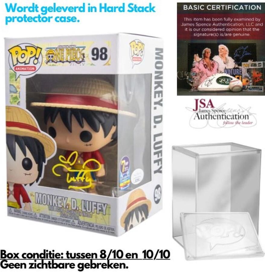 Gesigneerde Funko Pop! One Piece Monkey D. Luffy #98 (Signed by Colleen Clinkenbeard) + JSA Certificaat