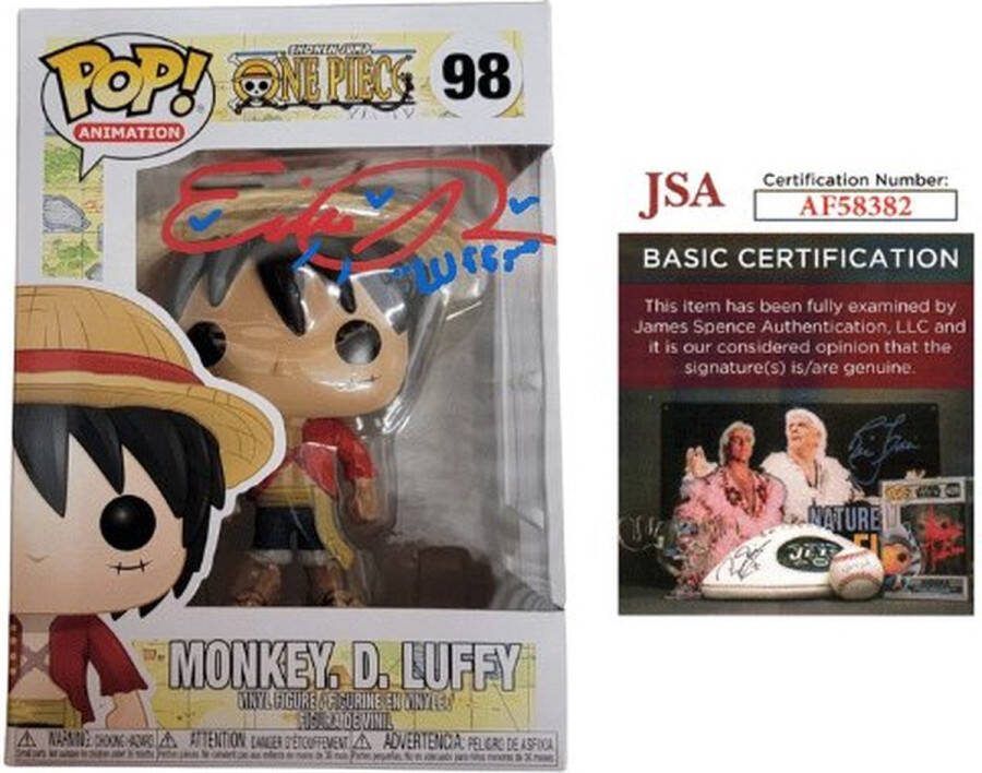 Gesigneerde Funko Pop! One Piece Monkey. D. Luffy #98 (Signed by Erica Schroeder)