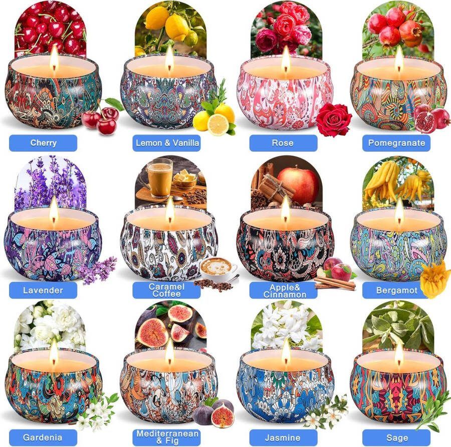 Geurkaarsen set 12 stuks