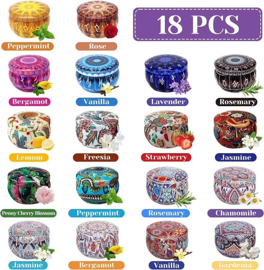 Geurkaarsen set 18pcs