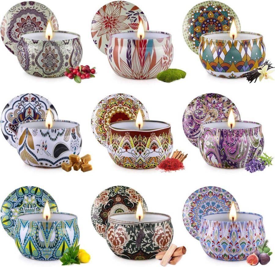 Geurkaarsen set 9 stuks