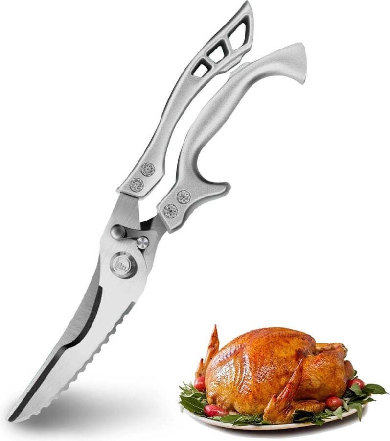 Gevogelteschaar roestvrij staal punt-kerst-vleesschaar veelzijdige gevogelteschaar meer snijkracht keukenschaar roestvrij staal scherpe professionele