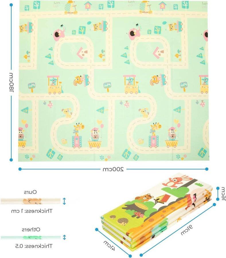 Gewatteerde opvouwbare babymat Vloermat EVA-rubber 18 15 x 2 m Babytapijt kindertapijt Straatmotief 1 cm