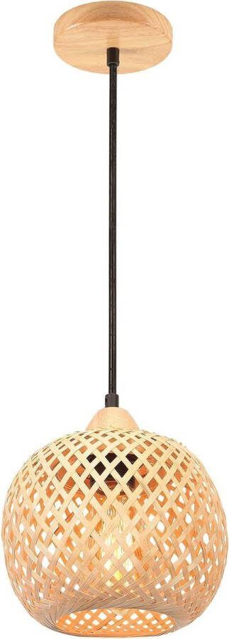 Geweven bamboe kroonluchter rotan boho-stijl vintage decoratieve plafondlamp restaurant woonkamer bamboe lampenkap keuken café