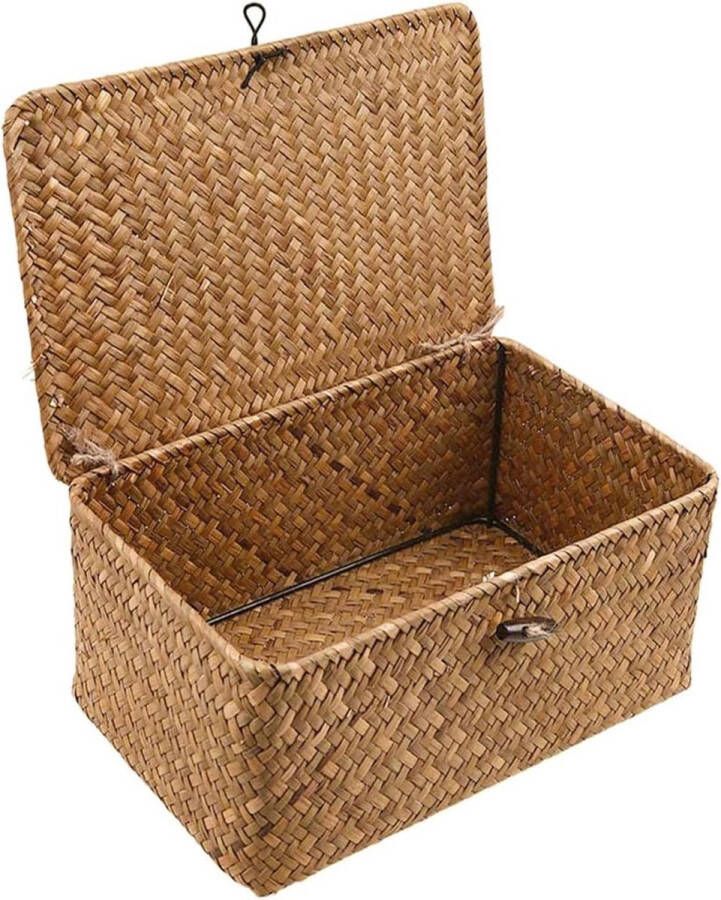 Geweven rotan opbergmand zeegras opbergdozen badkamer woonkamer keuken XXL