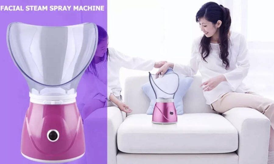 Gezicht stomer roze facial steamer