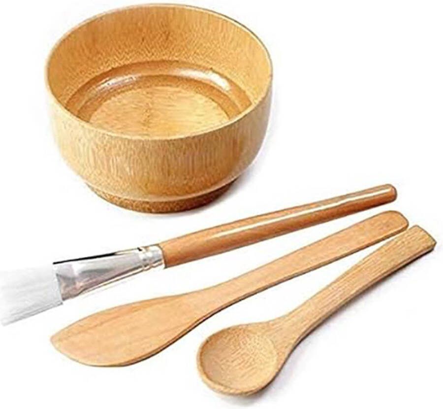 Gezichtsmasker Mengkom Set 4 In 1 DIY Klei Masker Mengset Gezichtskom Met Maskerborstel En Roerspatel