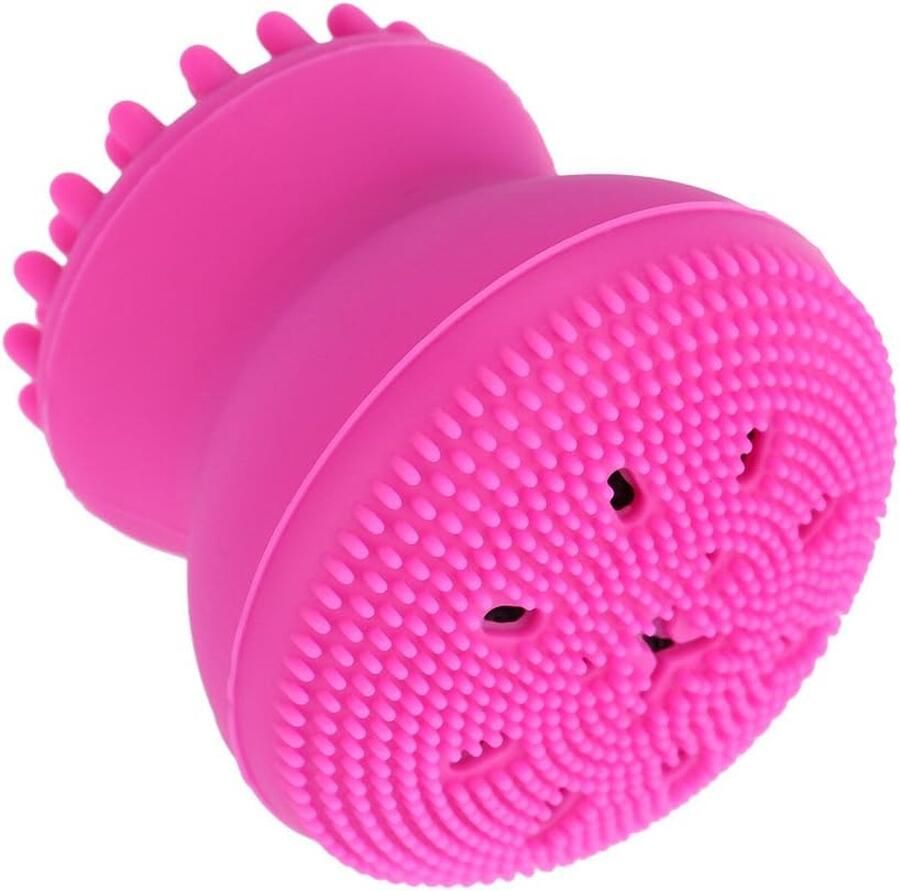 Gezichtsreinigingsborstel siliconen gezichtsscrubbers Borstel Exfoliërende vetverwijdering Massage Wash Tool voor scrubben massage reiniging Zachte borstel voor alle(Roze)