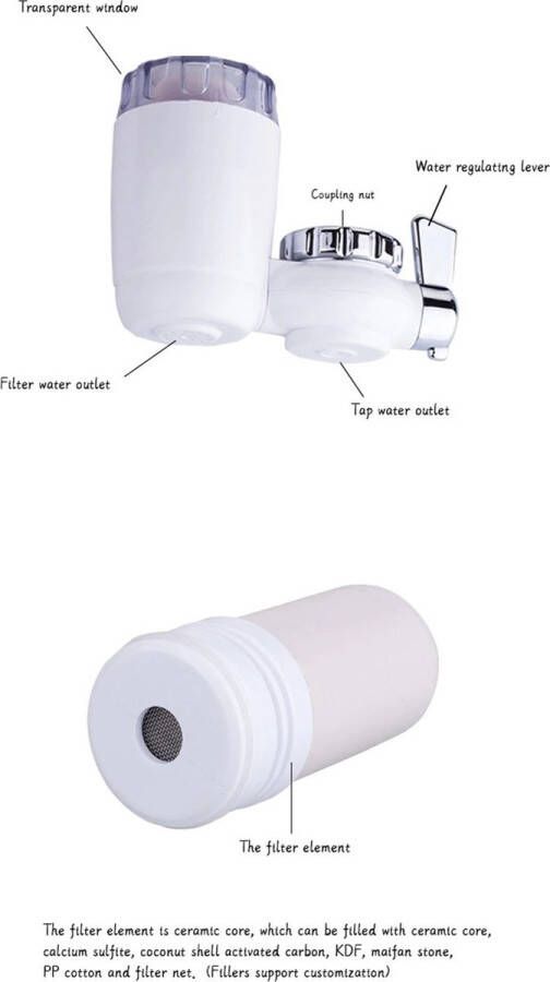 Gezond Kraan Waterzuiveraar Schoon Drink Kraan Water Keuken Wasbare Keramische Percolator Water Filter Kalk Roest Bacteriën Verwijderen Waterzuiveraar Distilleerder Lichaam Ontzuren Anti Chloor