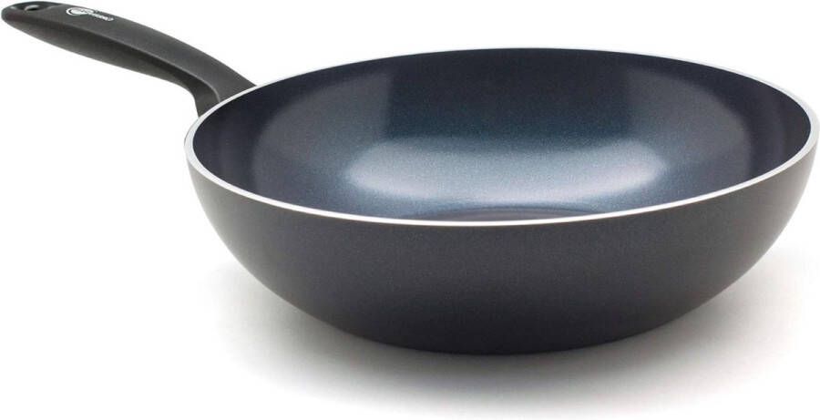 Gezonde 28cm 36L Keramische Antiaanbak Wokpan Inductie & Ovenbestendig PFAS-vrij Vaatwasmachinebestendig Zwart