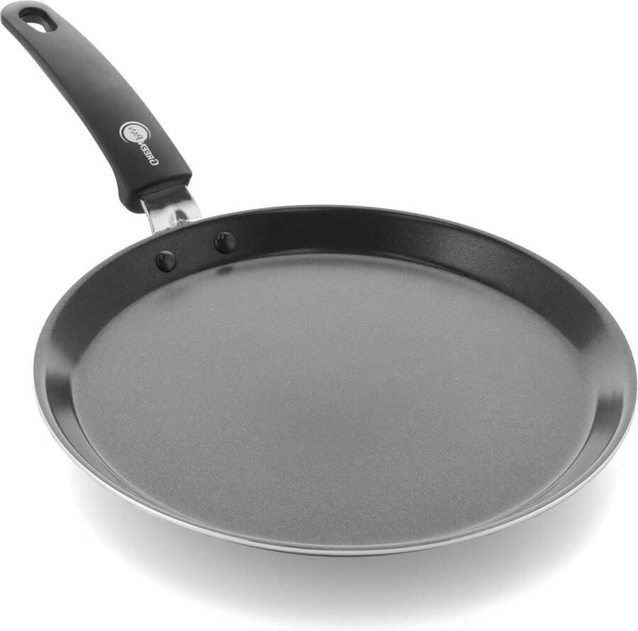 Gezonde Keramische Antiaanbak Pannenkoekenpan 28 cm PFAS Vrij Inductie en Oven Veilig Vaatwasmachinebestendig Zwart