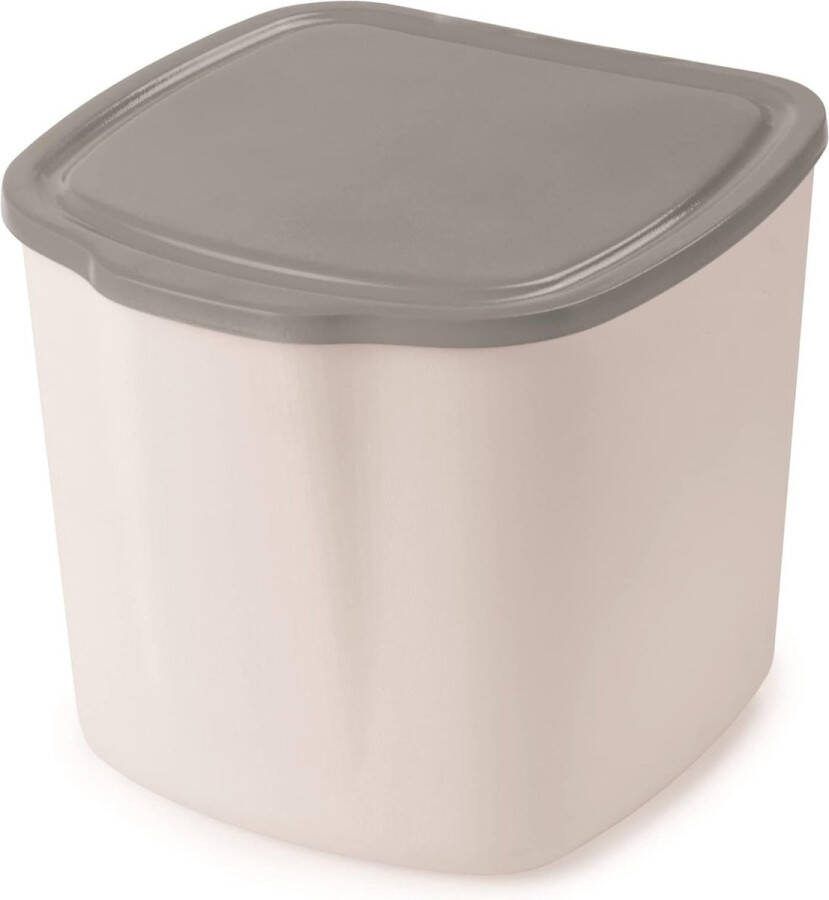 GFT-bak keukenemmer met deksel 3 I compostbak keuken 20 5 x 18 5 x 16 7 cm wit en grijs 3 I