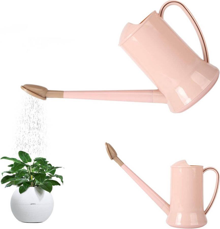 Gieter 2 liter lange tuit kunststof afneembare sproeiinstallatie gieter lichte watersproeifles irrigatiefles voor tuinhuis binnenshuis bloemen bonsai plant (roze)