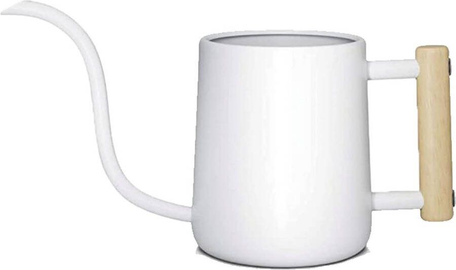 Gieter 35 oz gieter met lange uitloop in S-vorm roestvrij staal kleine gieter voor buitenplanten vetplant (wit)