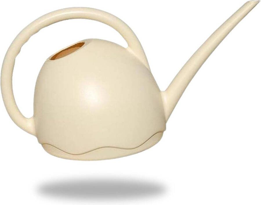 Gieter klein voor kamerplanten 1 8 l gieter Medusa met lange schenktuit bloemgieter van kunststof voor binnen beige