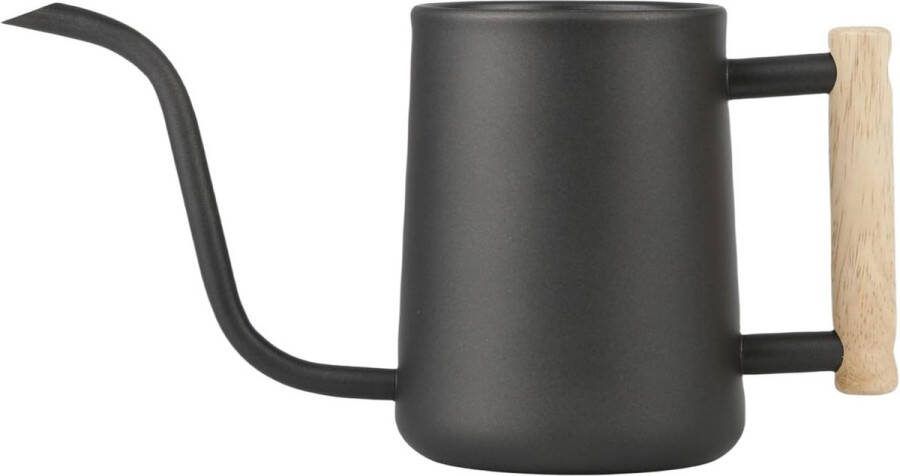 Gieter voor kamerplanten 1 liter klein roestvrij staal met comfortabel houten handvat en lange dunne schenktuit gieter indoor voor kamerplanten vetplanten bonsai potplant