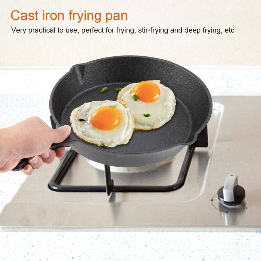 Gietijzeren Grillpan voor Gegrilde Steak Vlees Vis 27.3cmx 5cm