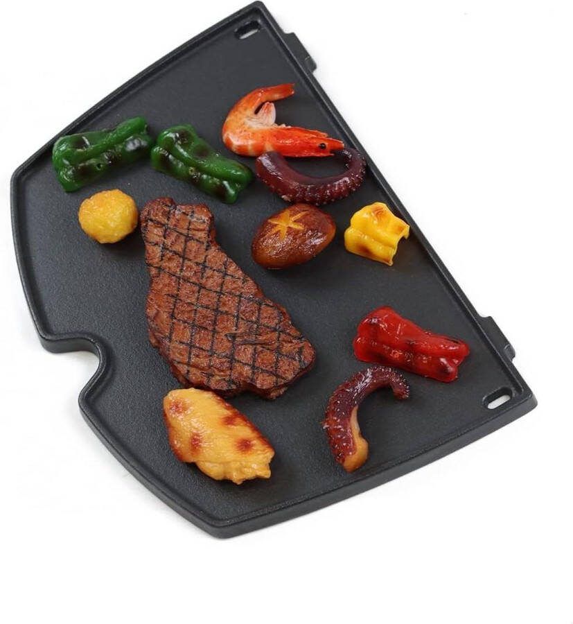 Gietijzeren grillplaat 32 x 22 cm elektrisch Weber Q100 Q120 Q1000 Q1200 Q1400 accessoires 6558 Grill Griddle braadpan Baby Q gasbarbecues grillrooster