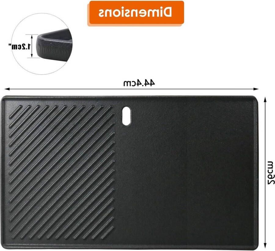 Gietijzeren grillplaat 444 x 26 cm voor Weber Spirit gasgrills reserveonderdelen roestvrij staal