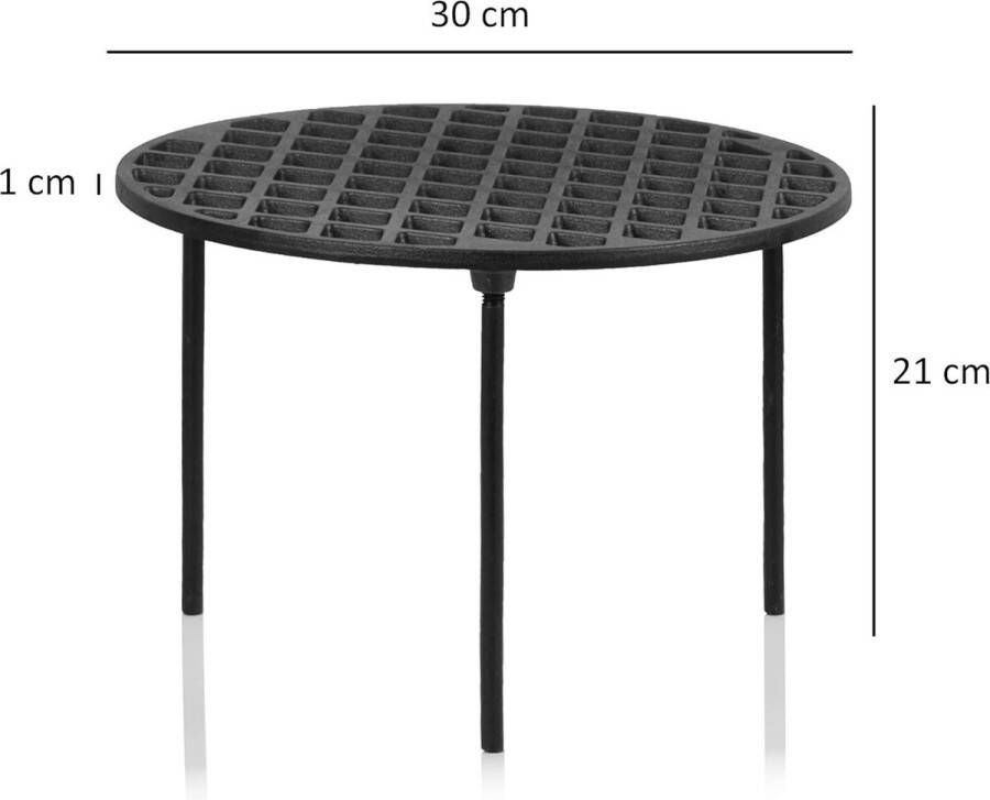 Gietijzeren grillrooster met 3 poten rond Dutch Oven onderzetter grillaccessoires driepoot grillrooster gietijzeren rooster pannenstandaard roosterrooster vuurrooster grillplaat gietijzeren rooster (diameter 30 cm)