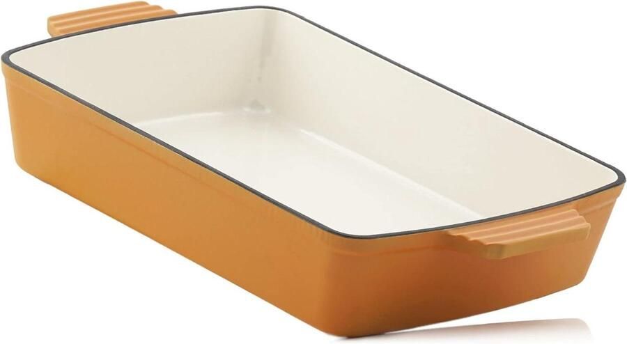 Gietijzeren ovenschaal 38 liter vierkant geëmailleerd hoge lasagnevorm ovenvormen gebakken bakvorm braadvorm braadpan rechthoekige