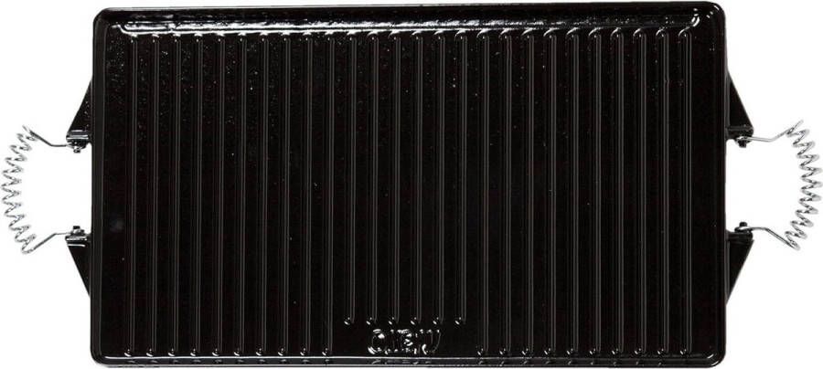 Gietijzeren rechthoekige grillplaat 47 x 27 cm koken in de buitenlucht