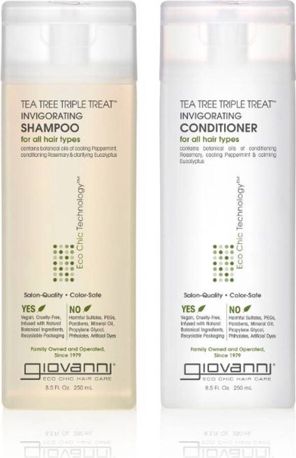 Giovanni Cosmetics Tea Tree Hair Care Set Shampoo & Conditioner 250ml