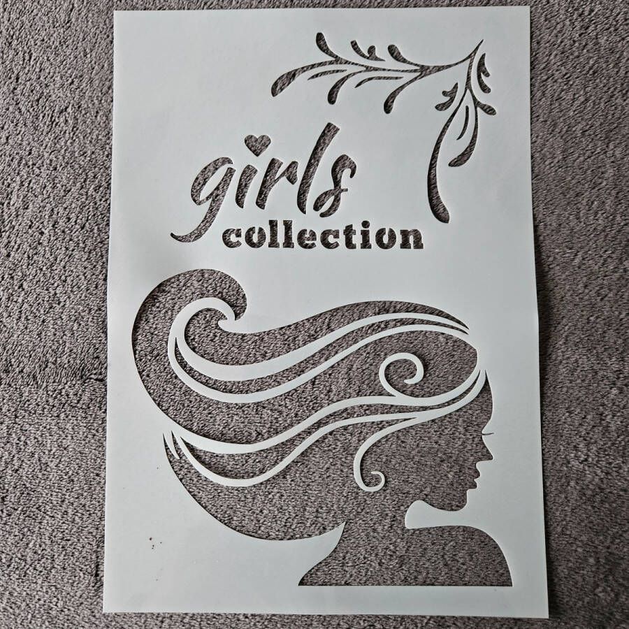 Girl collection hobby stencil A4 herbruikbaar kaarten maken scrapbooking knutselen