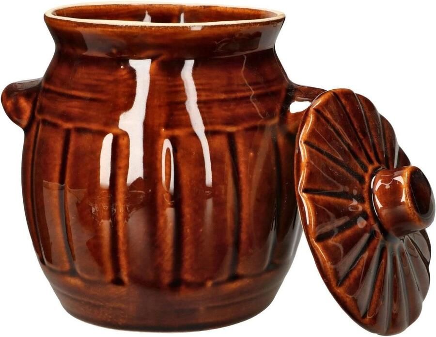 Gistingspot 12 liter Zuurkoolpot Komkommerpan Inmaakpot Keramische pot Steengoed pot Kleine keramische vat Bruine aardewerk