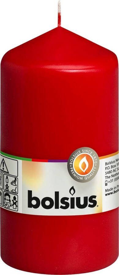 Gladde stompkaarsen rood set 8 stuks decoratieve huishoudelijke kaarsen lengte brandduur 43 uur ongeparfumeerde natuurlijke plantenwas 13 x 7 cm