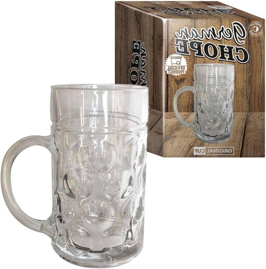 Glas bierpul 1 liter voor feestjes en evenementen