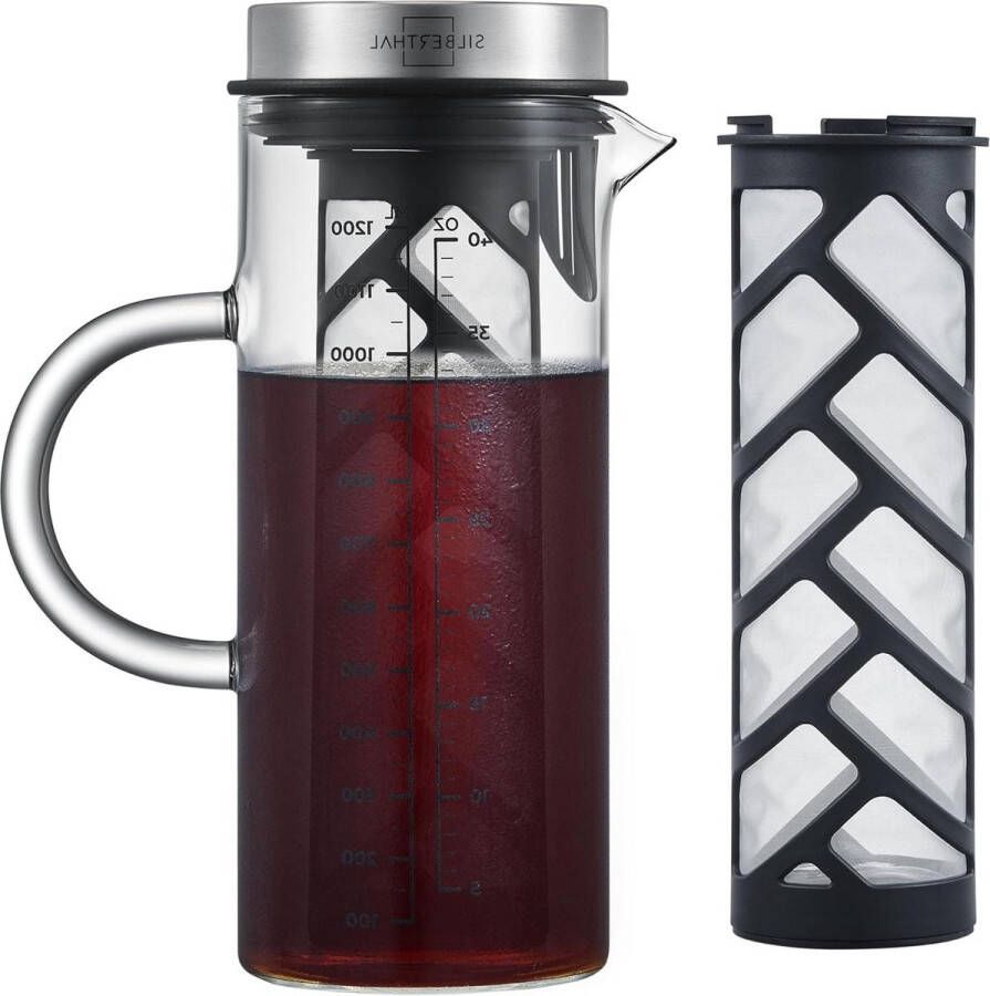 Glas Koffiemaker 13 l Cold Brew Coffee Maker met filter voor koudgezette koffie IJsthee Optie