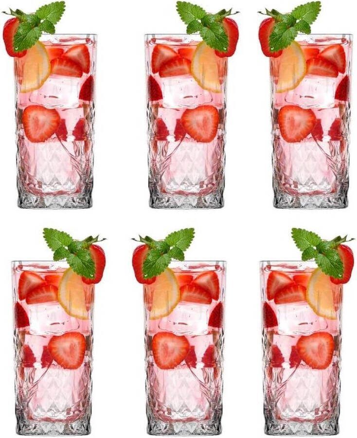 Glasmark 300ml Set van 6 stuks Longdrinkglazen Drinkglazen Highball glazen Waterglazen Cocktailglazen Ideaal voor thuis restaurant en feesten Klassieke vorm