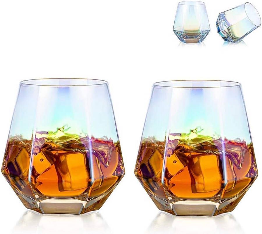 Glasses Set van 2 gekanteld Scotchglas 300 ml whiskyglas moderne look voor mannen vrouwen papa echtgenoot vrienden glaswerk voor