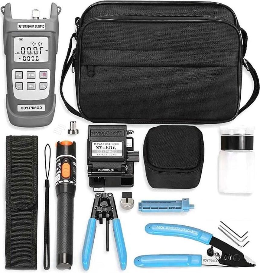 Glasvezel Koud Shut Tool Kit Multifunctionele FTTH Vezelsplicer Optische Vermogensmeter Tang Draad Geïsoleerde Rubber Vezel Hakmes Set