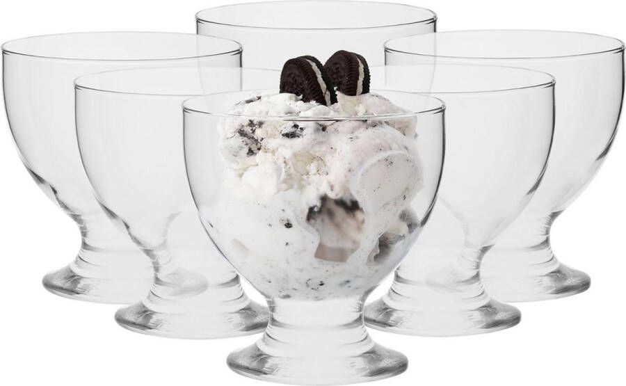 Glazen Dessertkommen en IJsschalen Set van 6 475 ml Dessertglazen kort gestoomd ijscoupe vaatwasmachinebestendig Collection Tord Schalen set