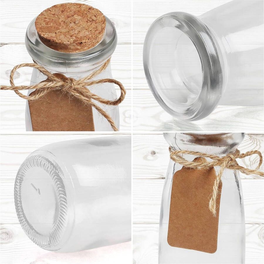Glazen Geschenk Pot Set met Kurken Deksels Label Tags en Koord (30Pak) – 100 ml – Mini Mason Luchtdichte Opslag Potten en Labels Voor Huwellijks Geschenken Feest Keuken Specerijen en Jam