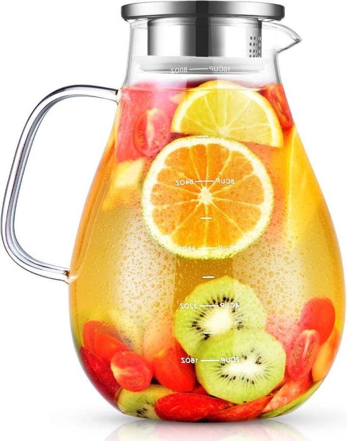 Glazen karaf 24 liter waterkaraf met deksel borosilicaatglas koeling karaf hittebestendig water ijsthee sap groot formaat kan Milk Jug Kit